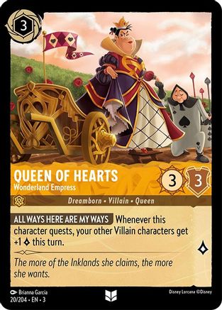 Queen of Hearts - Wonderland Empress (20/204) [Into the Inklands] Cold Foil Lorcana Single Disney