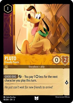 Pluto - Friendly Pooch (18/204) [Into the Inklands] Cold Foil Lorcana Single Disney