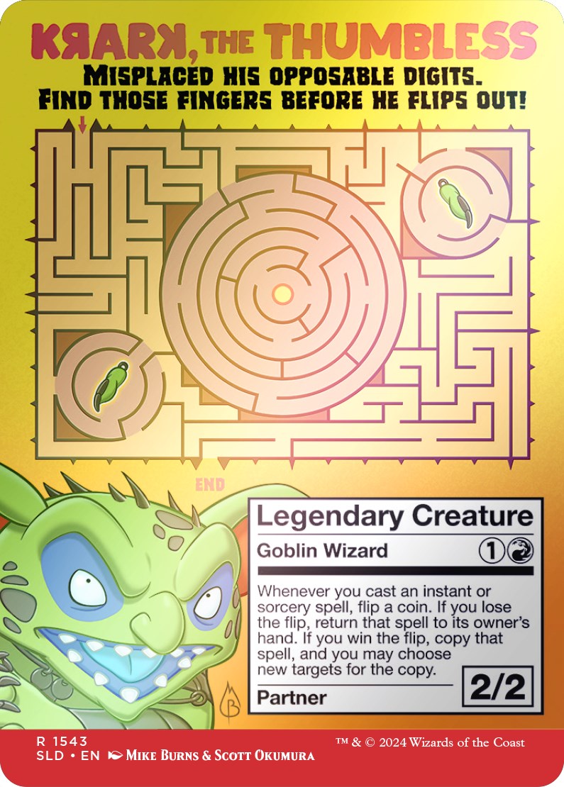 Krark, the Thumbless // Krark, the Thumbless (SLD-1543★) [Secret Lair] Drop Foil MTG Single Wizards of the Coast