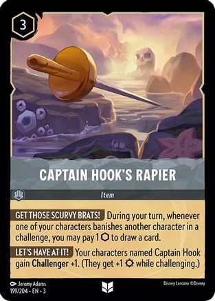 Captain Hook's Rapier (199/204) [Into the Inklands] Lorcana Single Disney