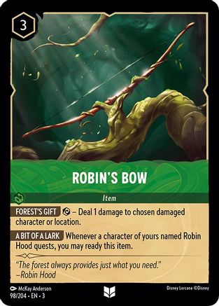 Robin's Bow (98/204) [Into the Inklands] Lorcana Single Disney