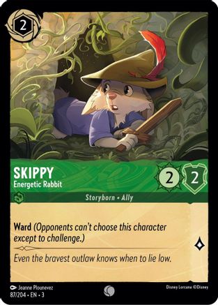 Skippy - Energetic Rabbit (87/204) [Into the Inklands] Lorcana Single Disney