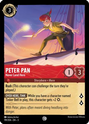 Peter Pan - Never Land Hero (119/204) [Into the Inklands] Cold Foil Lorcana Single Disney