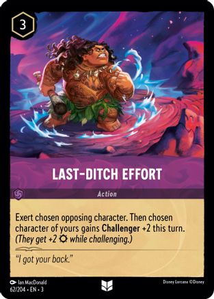 Last-Ditch Effort (62/204) [Into the Inklands] Cold Foil Lorcana Single Disney