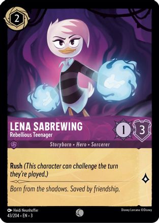 Lena Sabrewing - Rebellious Teenager (43/204) [Into the Inklands] Cold Foil Lorcana Single Disney