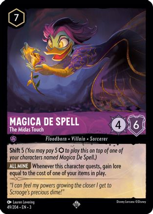 Magica De Spell - The Midas Touch (49/204) [Into the Inklands] Cold Foil Lorcana Single Disney