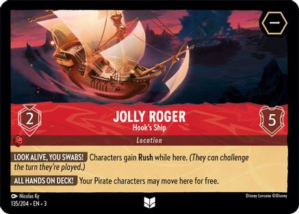 Jolly Roger - Hook's Ship (135/204) [Into the Inklands] Cold Foil Lorcana Single Disney