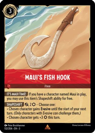 Maui's Fish Hook (132/204) [Into the Inklands] Cold Foil Lorcana Single Disney