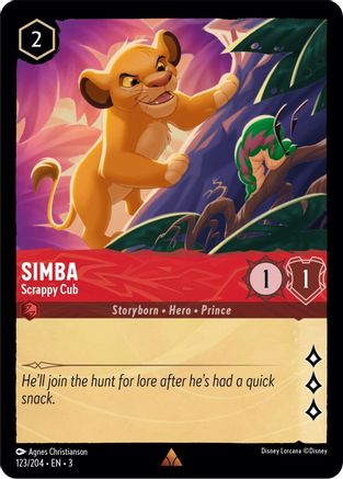 Simba - Scrappy Cub (123/204) [Into the Inklands] Cold Foil Lorcana Single Disney