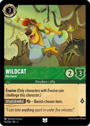 Wildcat - Mechanic (92/204) [Into the Inklands] Cold Foil Lorcana Single Disney
