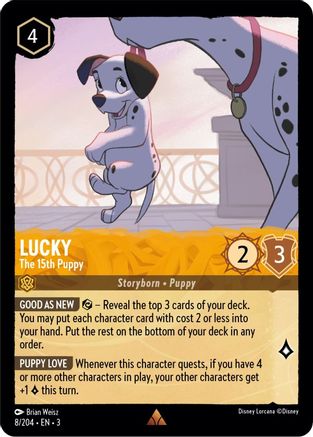 Lucky - The 15th Puppy (8/204) [Into the Inklands] Lorcana Single Disney