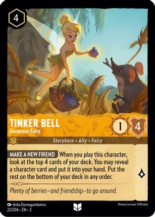 Tinker Bell - Generous Fairy (22/204) [Into the Inklands] Cold Foil Lorcana Single Disney