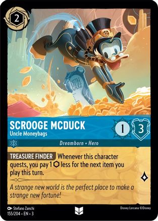 Scrooge McDuck - Uncle Moneybags (155/204) [Into the Inklands] Cold Foil Lorcana Single Disney