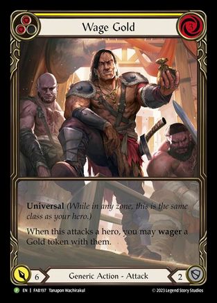 Wage Gold (Yellow) [FAB197] (Promo)  Rainbow Foil Flesh And Blood Single Flesh And Blood   