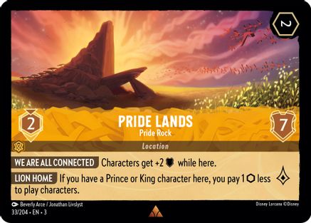 Pride Lands - Pride Rock (33/204) [Into the Inklands] Cold Foil Lorcana Single Disney