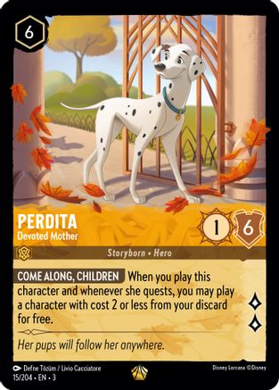 Perdita - Devoted Mother (15/204) [Into the Inklands] Cold Foil Lorcana Single Disney