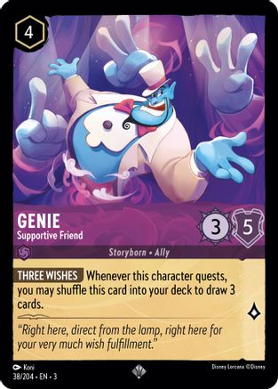 Genie - Supportive Friend (38/204) [Into the Inklands] Cold Foil Lorcana Single Disney