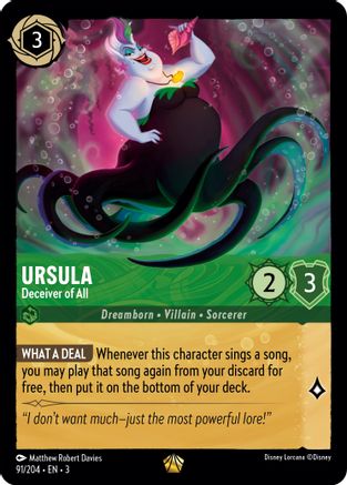 Ursula - Deceiver of All (91/204) [Into the Inklands] Lorcana Single Disney