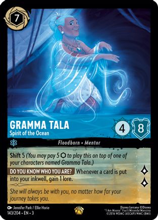 Gramma Tala - Spirit of the Ocean (143/204) [Into the Inklands] Cold Foil Lorcana Single Disney