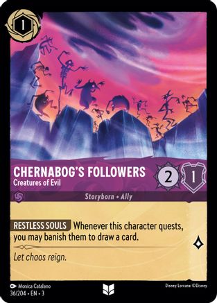 Chernabog's Followers - Creatures of Evil (36/204) [Into the Inklands] Cold Foil Lorcana Single Disney