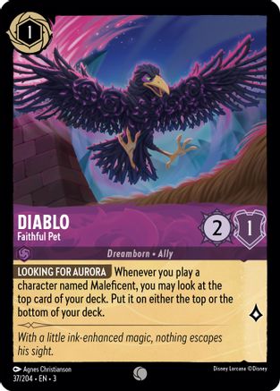 Diablo - Faithful Pet (37/204) [Into the Inklands] Lorcana Single Disney