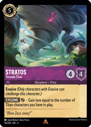 Stratos - Tornado Titan (55/204) [Into the Inklands] Cold Foil Lorcana Single Disney