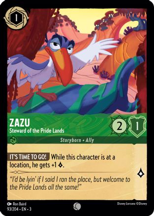 Zazu - Steward of the Pride Lands (93/204) [Into the Inklands] Lorcana Single Disney