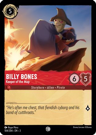 Billy Bones - Keeper of the Map (104/204) [Into the Inklands] Cold Foil Lorcana Single Disney