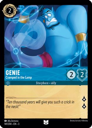 Genie - Cramped in the Lamp (141/204) [Into the Inklands] Cold Foil Lorcana Single Disney