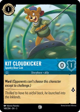 Kit Cloudkicker - Spunky Bear Cub (148/204) [Into the Inklands] Cold Foil Lorcana Single Disney