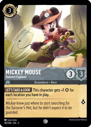 Mickey Mouse - Stalwart Explorer (181/204) [Into the Inklands] Cold Foil Lorcana Single Disney
