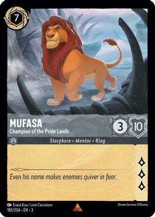 Mufasa - Champion of the Pride Lands (185/204) [Into the Inklands] Lorcana Single Disney