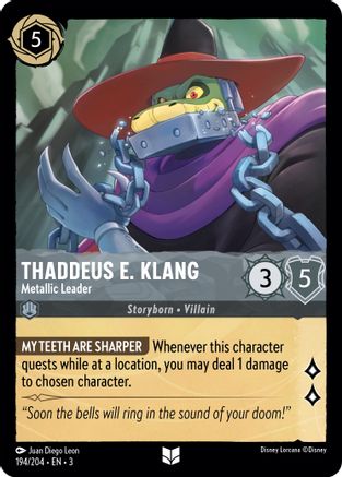Thaddeus E. Klang - Metallic Leader (194/204) [Into the Inklands] Cold Foil Lorcana Single Disney