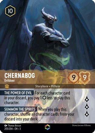 Chernabog - Evildoer (Enchanted) (205/204) [Into the Inklands] Holofoil Lorcana Single Disney