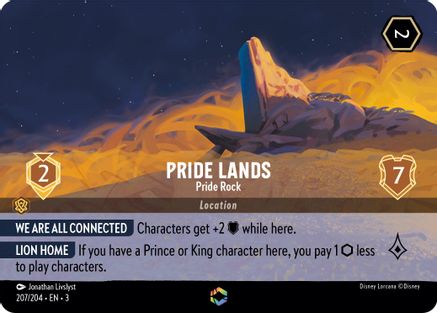 Pride Lands - Pride Rock (Enchanted) (207/204) [Into the Inklands] Holofoil Lorcana Single Disney