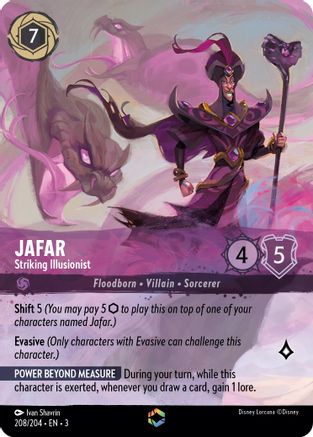 Jafar - Striking Illusionist (Enchanted) (208/204) [Into the Inklands] Holofoil Lorcana Single Disney