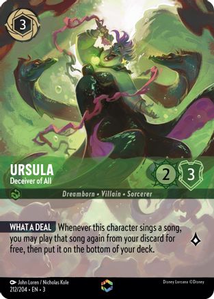 Ursula - Deceiver of All (Enchanted) (212/204) [Into the Inklands] Holofoil Lorcana Single Disney