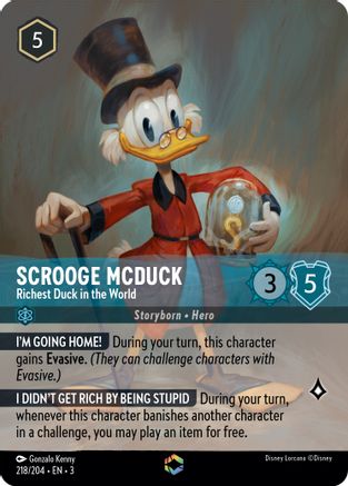 Scrooge McDuck - Richest Duck in the World (Enchanted) (218/204) [Into the Inklands] Holofoil Lorcana Single Disney