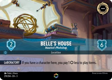 Belle's House - Maurice's Workshop (Enchanted) (219/204) [Into the Inklands] Holofoil Lorcana Single Disney