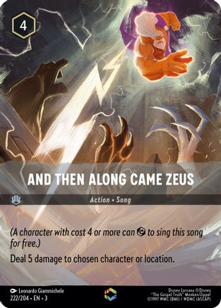 And Then Along Came Zeus (Enchanted) (222/204) [Into the Inklands] Holofoil Lorcana Single Disney