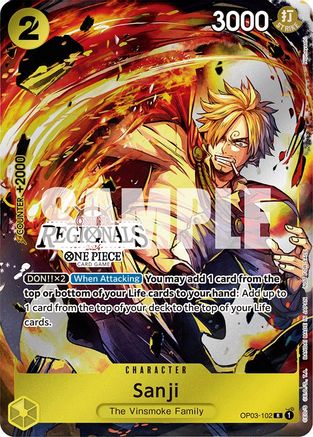 Sanji (Online Regional 2024) [Participant] (OP03-102) [One Piece Promotion Cards] Foil One Piece Single Bandai
