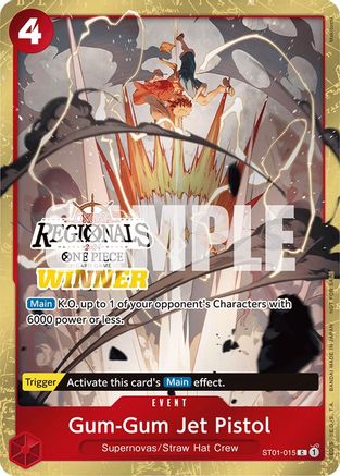 Gum-Gum Jet Pistol (Online Regional 2024) [Winner] (ST01-015) [One Piece Promotion Cards] Foil One Piece Single Bandai