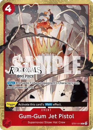 Gum-Gum Jet Pistol (Offline Regional 2024) [Participant] (ST01-015) [One Piece Promotion Cards] Foil One Piece Single Bandai