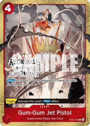 Gum-Gum Jet Pistol (Offline Regional 2024) [Finalist] (ST01-015) [One Piece Promotion Cards] Foil One Piece Single Bandai