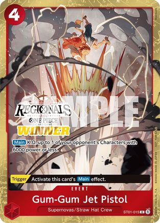 Gum-Gum Jet Pistol (Offline Regional 2024) [Winner] (ST01-015) [One Piece Promotion Cards] Foil One Piece Single Bandai