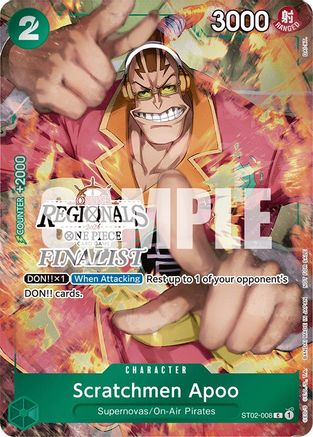 Scratchmen Apoo (Online Regional 2024) [Finalist] (ST02-008) [One Piece Promotion Cards] Foil One Piece Single Bandai