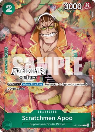 Scratchmen Apoo (Offline Regional 2024) [Participant] (ST02-008) [One Piece Promotion Cards] Foil One Piece Single Bandai