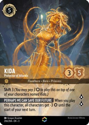 Kida - Protector of Atlantis (Enchanted) (206/204) [Into the Inklands] Holofoil Lorcana Single Disney