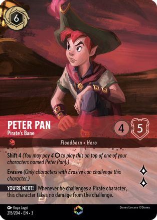 Peter Pan - Pirate's Bane (Enchanted) (215/204) [Into the Inklands] Holofoil Lorcana Single Disney