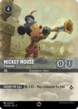 Mickey Mouse - Trumpeter (Enchanted) (220/204) [Into the Inklands] Holofoil Lorcana Single Disney